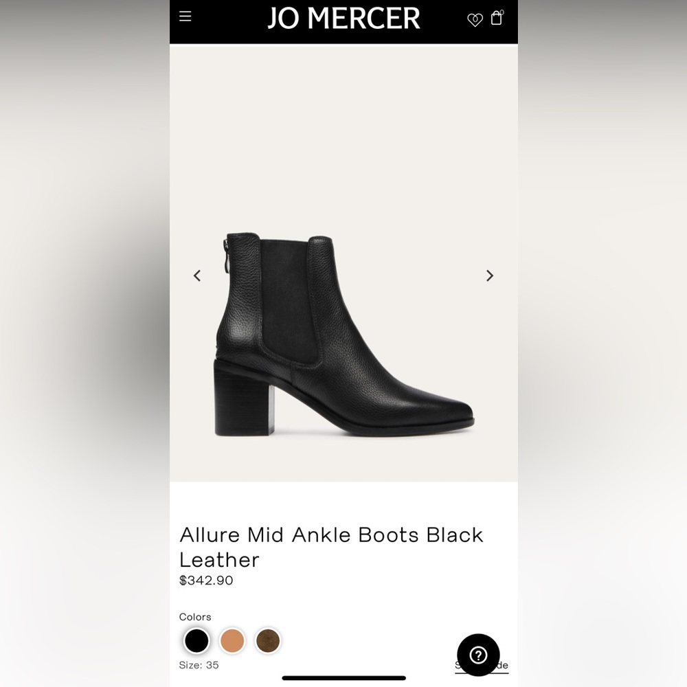 Jo Mercer Allure black ankle boots, size 40 (9)